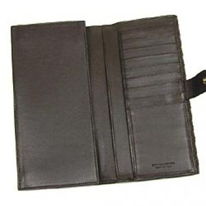 BOTTEGA VENETA(ボッテガベネタ) 長財布 P.FOGLIO INTRECCIATO 134075 2040 ダークブラウン H19×W9.5×D3
