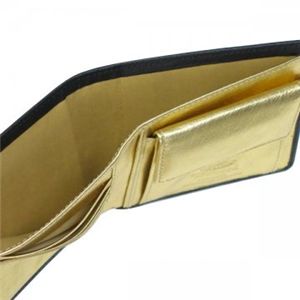 Vivienne Westwood(ヴィヴィアンウエストウッド) 二つ折り財布(小銭入れ付) NAPPA 730V ブラック/ゴールド H10.5×W11×D2.5