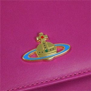 Vivienne Westwood(ヴィヴィアンウエストウッド) 二つ折り財布(小銭入れ付) NAPPA 746V ピンク H9.5×W13.5×D2.5