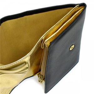 Vivienne Westwood(ヴィヴィアンウエストウッド) 二つ折り財布(小銭入れ付) NAPPA 746V ブラック/ゴールド H9.5×W13.5×D2.5