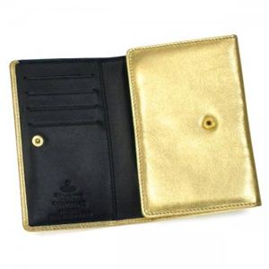 Vivienne Westwood(ヴィヴィアンウエストウッド) 二つ折り財布(小銭入れ付) NAPPA 746V ゴールド H9.5×W13.5×D2.5