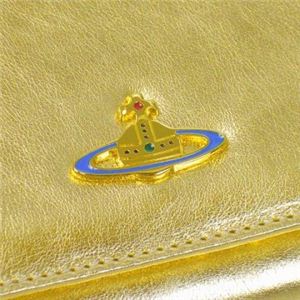 Vivienne Westwood(ヴィヴィアンウエストウッド) 二つ折り財布(小銭入れ付) NAPPA 746V ゴールド H9.5×W13.5×D2.5