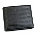 EMPORIO ARMANI（エンポリオアルマーニ） 二つ折り財布（小銭入れ付） ASPEN YEM122 80001 ブラック H9.5×W11.5×D2.5