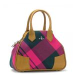 Vivienne Westwood（ヴィヴィアンウエストウッド） ハンドバッグ SUMMER TARTAN 4893 ダークピンク （H22（C）×W29×D13）