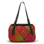 Vivienne Westwood（ヴィヴィアンウエストウッド） ショルダーバッグ SUMMER TARTAN 5280 レッド/ブラウン （H26×W36×D20）