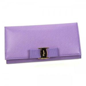 Ferragamo(フェラガモ) 長財布 MISS VARA BOW CLIP V 22A900 456186 ライトパープル