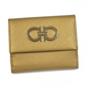 Ferragamo(フェラガモ) Wホック財布 GANCINI ICONA VITELL 227122 455768 ゴールド