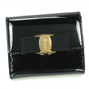 Ferragamo(フェラガモ) Wホック財布 VARA PRINT ITEM 22A926 4647274 ブラック