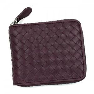BOTTEGA VENETA(ボッテガベネタ) 二つ折り財布(小銭入れ付) P.FOGLIO INTRECCIATO 222536 6115 ダークパープル
