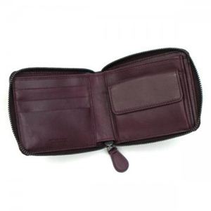 BOTTEGA VENETA(ボッテガベネタ) 二つ折り財布(小銭入れ付) P.FOGLIO INTRECCIATO 222536 6115 ダークパープル
