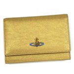 Vivienne Westwood(ヴィヴィアンウエストウッド) 二つ折り財布(小銭入れ付) METAL 746V ゴールド