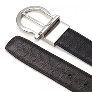 Ferragamo（フェラガモ） ベルト 長さ105まで対応 幅3.5 679314 621487 DEEP BLACK