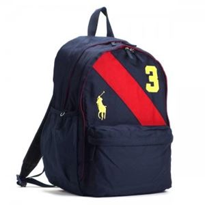 RalphLauren(�����t���[����) �o�b�N�p�b�N 950078 NAVY/RED HIGH DENSITY POLYESTER-GOLD LOGOS