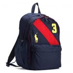 RalphLauren(�����t���[����) �o�b�N�p�b�N 950078 NAVY/RED HIGH DENSITY POLYESTER-GOLD LOGOS