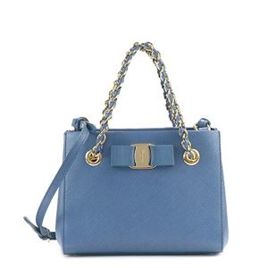 Ferragamo�i�t�F���K���j �n���h�o�b�O  21G191 677097 BLU STONE