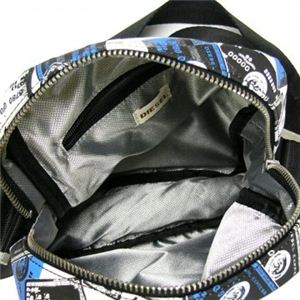 DIESEL(ディーゼル) ナナメガケバッグ CRAZY CARDS XT45 H2999 ブラック/ブルー H23×W19×D7.5