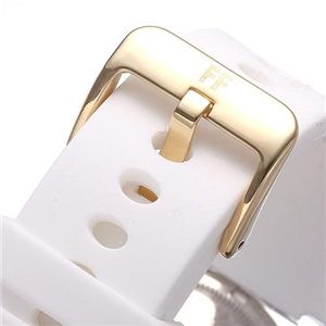 Folli Follie(フォリフォリ) クロノグラフ ラバー WT6P012ZEZ/ゴールド×ホワイト・メンズ