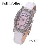 Folli Follie（フォリフォリ） トノーレザーウォッチ WF6A063SSP-WHT／ホワイト