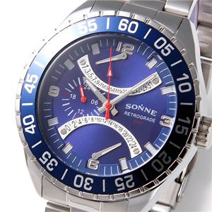SONNE(ゾンネ) レトログラードスポーツ メンズ ブレスウォッチ S120/ブルー