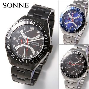 SONNE(ゾンネ) レトログラードスポーツ メンズ ブレスウォッチ S120/ブルー