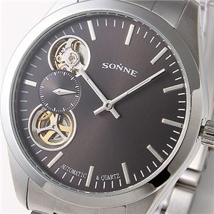 SONNE(ゾンネ) メンズ ツインムーブ ブレスウォッチ S130/ブラック