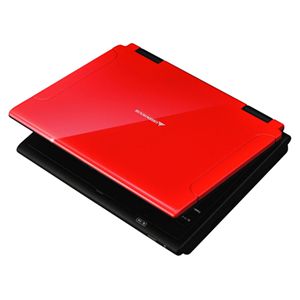 GREENHOUSE ポータブルDVDプレーヤー GHV-PDV740 グロスレッド