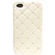 icover iPhone4用ケース SWAROVSKI LEATHER AS-IP4LE-SWIV アイボリー （フルセット）