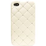 icover iPhone4用ケース SWAROVSKI LEATHER AS-IP4LE-SWIV アイボリー （フルセット）