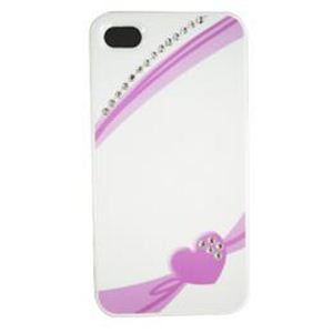 icover iPhone4S／iPhone4用ケース Swaravski Design シリーズ Heart Ribbon Crystal AS-IP4SV7-W