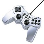 サンワサプライ USBゲームパッド(シルバー) JY-P62US