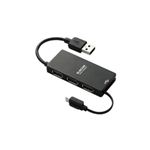 エレコム 充電／通信用microBケーブル付きUSBハブ U2H-MB401BBKの詳細ページへ
