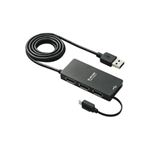 エレコム 充電／通信用microBケーブル付きUSBハブ U2H-MB401SBKの詳細ページへ
