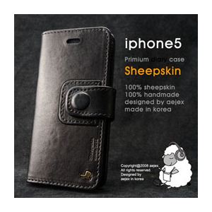 AEJEX iPhone5用ケース DIARYタイプ ブラック AS-AJIP5D-BK