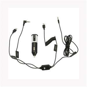 （まとめ）PROTEK（プロテック） スマートフォン用AUXシガーソケットチャージャー PCCS-AUX-BK【&times;3セット】