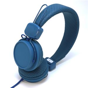 （まとめ）オーセラス販売 スマートフォン通話機能付 デザインヘッドホン ブルー H-20BL【&times;2セット】