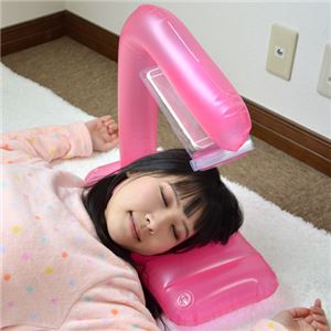 (まとめ)サンコー スマホ用エアバスピロー「お風呂でもちょっと持って手！」 ピンク ARPLL84P【&times;2セット】