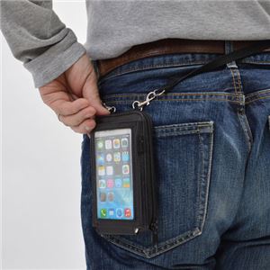 (まとめ)サンコー 必要なもの全て入るスマホタッチバッグ TCHSMH4K【×2セット】