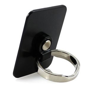 (まとめ)HI DISC スマホリング ブラック スマホ・タブレット落下防止 リングスタンド 360度回転 プラスチック製 ML-BRSPBKJP【×10セット】