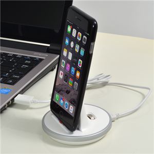 サンコー 肉厚ケースカバー対応充電スタンド for iPhone/iPad (ホワイト) MFIPHN6W