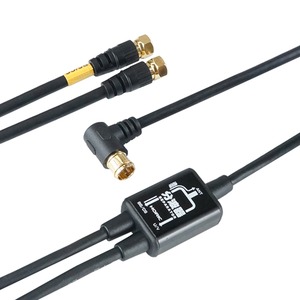 (まとめ)HORIC アンテナ分波器 ケーブル一体型 2m/50cm ブラック AP-SP021BK【×5セット】