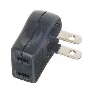 (まとめ)YAZAWA L型プラグアダプター横 Y02SA01BK【×10セット】