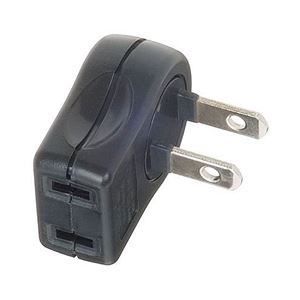 (まとめ)YAZAWA L型プラグアダプター縦 Y02SA02BK【×10セット】