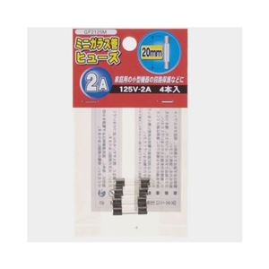 (まとめ)YAZAWA ミニガラス管ヒューズ20mm 125V GF2125M【×10セット】