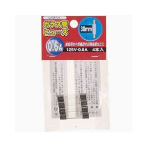 (まとめ)YAZAWA ガラス管ヒューズ30mm 125V GF06125【&times;10セット】