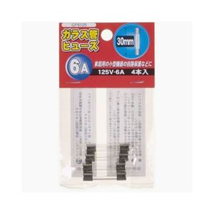 (まとめ)YAZAWA ガラス管ヒューズ30mm 125V GF6125【&times;10セット】