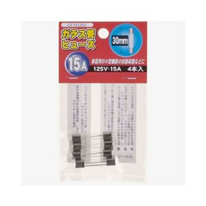 (まとめ)YAZAWA ガラス管ヒューズ30mm 125V GF15125V【&times;10セット】