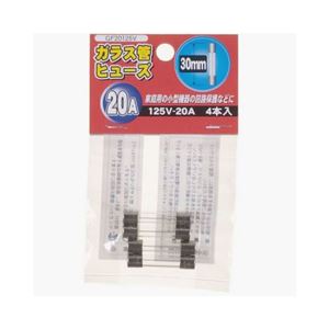 (まとめ)YAZAWA ガラス管ヒューズ30mm 125V GF20125V【×10セット】