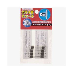 (まとめ)YAZAWA ガラス管ヒューズ30mm 125V GF30125V【×10セット】