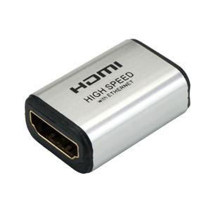 (まとめ)HORIC HDMI中継アダプタ シルバー HDMIF-HDMIF【×10セット】