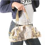 Franca Angelis ラビットファーボストンバッグ FA-2981 WH
